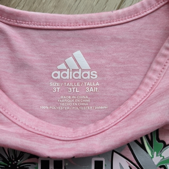 Set of 2 Preschool Girl 3T short sleeve athletic T-shirts Champion adidas GUC - Picture 9 of 10